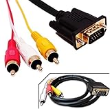 cable vga salida rgb  Cable monitor video VGA SVGA Macho a 3 RGB RCA macho Proyector 1,5M Envio 48/72H Felixmania®