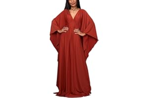 YouKD Abito lungo da donna stile caftano, bohémien, costume da bagno, copricostume da spiaggia, vestaglie, taglia unica, abbigliamento per la casa