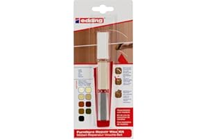 ‎EDDING edding 8901 Möbel-Reparatur-Wachs-Set - weiß - zum Auffüllen und Reparieren von Kratzern und Löchern auf Möbeln und anderen Holzoberflächen