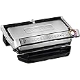 Tefal OptiGrill+ XL contact grill, 9 programs, cooking level display, removable XL plates, manual mode, electric grill, stainless steel, GC722D16