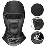 CAPUAY Balaclava, Ski Full Face Mask, Helmet Balaclava, Winter Thermal Windproof Waterproof Breathable Balaclava for Men/Women Outdoor Skiing, Snowboarding and Motorcycling Black