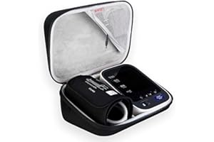 BOVKE Étui de Transport pour Tensiomètre Automatique à bras OMRON X3 Comfort et Brassard, sac de Voyage pour Tensiomètre avec Poche en Filet pour Piles et Chargeur, Noir