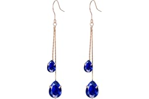 Vissen Zirconium Boucles d'oreilles Femme pendante plaqué or strass crochet boucle oreille chaine d'oreille chaîne cadeau bijoux