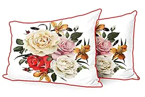 DreamVio Jute Fabric Printed Decorative Pillow/Throw/Cushion Covers for Living Room, Bed Room, Sofa,Chairs,Pillow Cases, Pillow Covers Set of 2, Size 12x18 Inches Style138