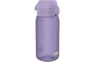 Ion8 Gourde Enfant, 350ml, Anti-Fuite, Facile à Ouvrir, Verrouillage Sécurisé, Lavable en Lave-Vaisselle, Sans BPA, Poignée de Transport, Facile à Nettoyer, Carbone Neutre, Violet Clair