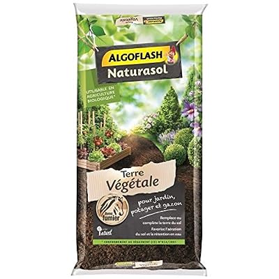 Algoflash Terre Végétale Enrichie, Prêt à l'emploi, pour sols appauvris, 40 L, ATVEG40