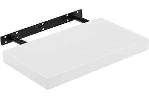 iTrend High Gloss White Floating Wall Shelf 40CM