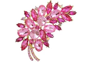 Brussels Spilla vintage a forma di fiore con piume e strass, spilla creativa per banchetti nuziali, spilla da sposa, accessorio per gioielli
