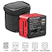 Produktbild Universeller Reise-Adapter mit Ladegerät USB 2,4 A und Wandsteckdose Internationale für US/EU/UK/AU Europa USA + Reisetasche Travel Adapter