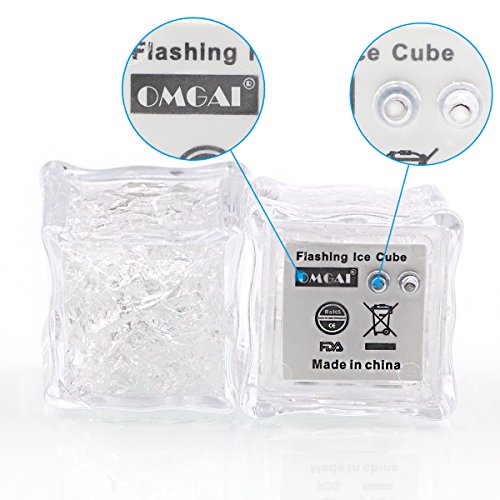 OMGAI Submersible LED Eiswürfel Mit Blinkt Multi Farben Licht Rocks für Bar Verein Champagner Hochzeitsturm Party Ereignis Geschenk Dekoration 12 Pack - 3