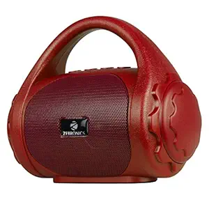 Zebronics Zeb-County Bluetooth Speaker with Built-in FM Radio, Aux Input and Call Function (Red)