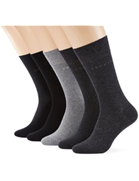 ESPRIT Herren Strick Socken Uni-Mix, 5er Pack
