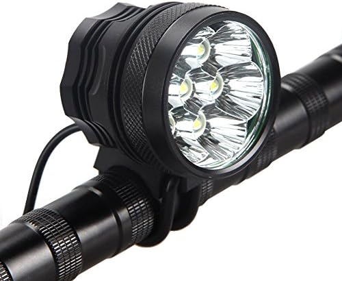 10000 Lumen Bicycle Light, Tobole 7 Cree LED T6 Bike Light Mountain Cycling Flashlight Headlamp with 9000mAh Rechargeable Battery Pack