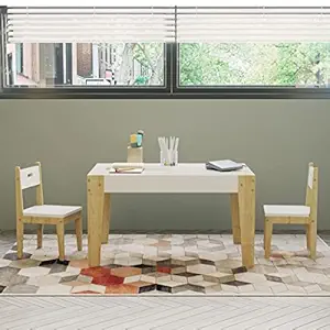 DecorNation Dora Kids Play/Study Table with Chairs - Sturdy, Children Activity Table for Playing, Drawing, Reading, Art Playroom (White)