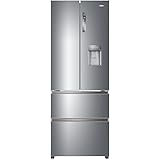 Haier HB16WMAA Freestanding American Fridge Freezer, 422L Total Capacity, 70cm wide, Stainless Steel Effect
