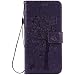 Produktbild Leder Hülle für iPhone 7 PLUS,Brieftasche Hülle für iPhone 8 PLUS,iPhone 7 PLUS / iPhone 8 PLUS Hülle Flip Case Wallet,Fanryn Retro Elegant Butterfly Schmetterling Baum Katze Muster Prägung PU Leder Ledercase Schutzhülle Handy Lanyard Strap Flip Tasche Wallet Case Cover Schutzhülle Etui Tasche Handytasche Hülle Standfunktion mit Kartenfächer Silikon Rückseite Cover für Apple iPhone 7 PLUS / iPhone 8 PLUS - Lila