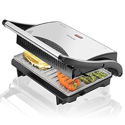Cecotec Panini grille,Grille electrique,fer à repasser et appareil à croque-monsieur Avec revêtement de pierre RockStone. 700W et surface de 23x14,5 cm Avec clip de fermeture et ouverture