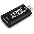 Ench HDMI Capture Card USB 2.0 Audio Video Capture Converter,1080P high-Definition Acquisition, widely Used in DIY Video Such as Game Live,Web Live,Teaching Live