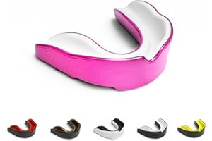 ARSTORMS Sports Mouth Guard Adults and Junior Gum Shield with case Mouth Guard for Jaw Protection in Contact Sports Boxing MMA Rugby Football Hockey Martial Arts (Adult Above 11 Years, Pink/White)