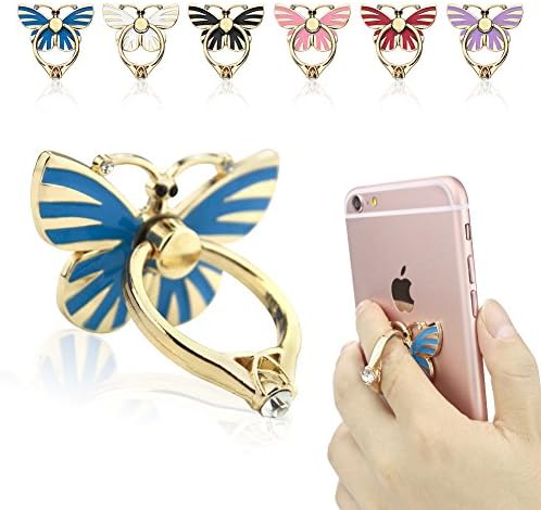 Phone Stand, BUTEFO Luxury Updated Re-Usable Metal Stainless Phone &amp; Tablet Anti Drop Ring Stand Holder with Diamonds for iPhone iPod iPad Samsung and More