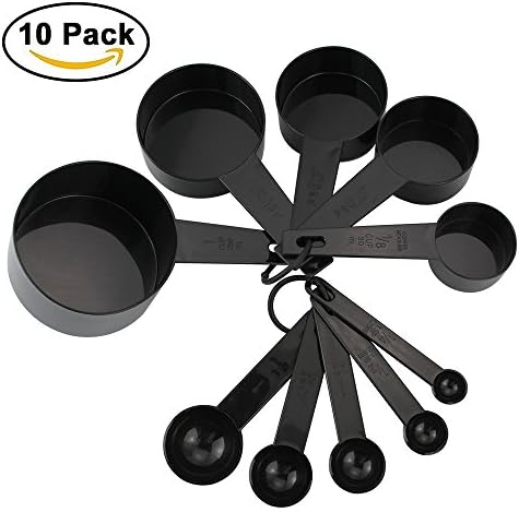 Htianc Measuring Spoons and Cups for Dry and Liquid Ingredients Measurement for Baking &amp; Cooking Set of 10