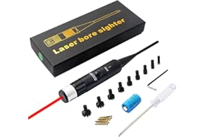 MAOBU Kit de viseur d'alésage Vert, viseur d'alésage Vert avec Interrupteur à Gros Bouton pour Calibre 0,177 à 0,50 avec 9 adaptateurs à Joint Dur en Plastique