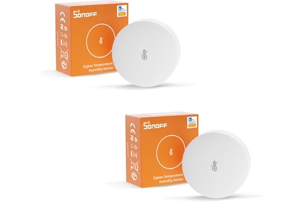 SONOFF ZigBee Sensor De Temperatura y Humedad SNZB-02P 2pcs, Requiere SONOFF Zigbee hub, para Control Remoto y Domótica, Compatible con Google, Smartthing,Alexa, Funciona con IFTTT(batería interna ）