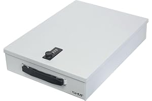 HMF 1413-07 zamykana kaseta na dokumenty z zamkiem szyfrowym, format A4, kolor jasnoszary