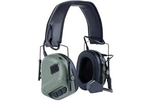 ACEXIER Auriculares tácticos, auriculares Airsoft de tiro militar, amplificación de sonido de caza al aire libre, protección auditiva, auriculares antirruido
