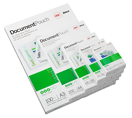 GBC 3743157 - Fundas de plastificación (100 unidades, para tarjetas de visita de 60 x 90 mm, 250 micrones)