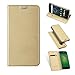 Produktbild ELTD Lenovo Moto G5 Hülle, Hochwertiges Kunstleder Eingefügter TPU Schutzrahmen mit Standfunction Flip Case Hülle Für Lenovo Moto G5, Gold