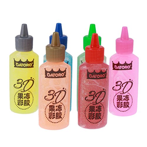 MagiDeal 6pcs Farben Waschbarer Glitter Glue Glue Stifte Glitter Gelmalstifte 9cm 25g - 5