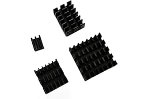 ITSTUFF Aluminium Kühlkörper Set 4 Stück schwarz für Raspberry Pi 5 selbstklebend leise passive Kühlung