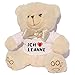 Produktbild Personalisierter Weiß Bär Plüschtier mit T-shirt mit Aufschrift Ich liebe Leanne (Vorname/Zuname/Spitzname)