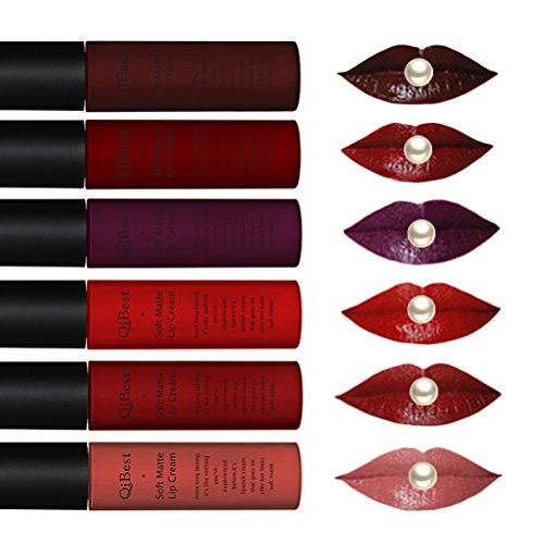 Oshide Pack of 6 Color Waterproof Beauty Makeup Matte Lip Liquid Gloss - Long Lasting Non Stick Cup Sexy Magic Lipstick Cosmetic