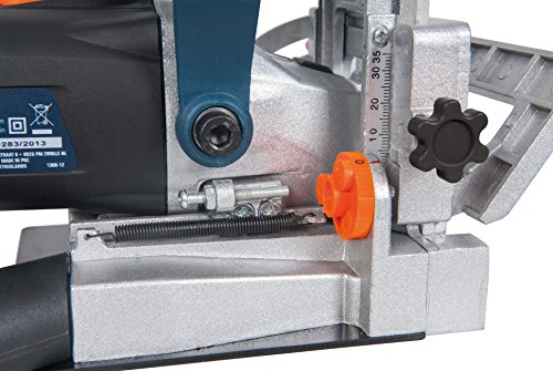 FERM BJM1009 Flachdübelfräse 900W – Mit 50 Lamellendeubel (Größe 20), Sägeblatt und Staubfangsack in einem Robusten Aufbewahrungskoffer - 6