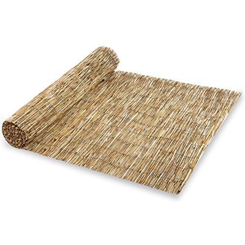 Schilfrohrmatte 6m Länge mit verschiedenen Höhen, dicht gewebt, Lärmschutz / Sichtschutz / Windschutz (160 x 600 cm) - 4