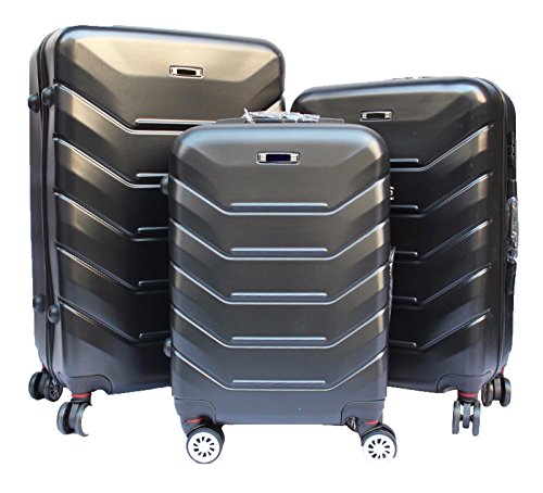 CONJUNTO DE 3 CAJAS DE ABS R&Iacute;GIDAS + POLICARBONATO CON 8 RUEDAS ALKA TRAVEL '(GRIS)