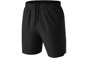 HMIYA Herren Sport Shorts Kurze Hose Schnell Trocknend Sporthose Leicht mit Reißverschlusstasche