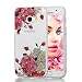 Produktbild Liquid Kristall Funkeln Hülle für Samsung Galaxy A3 A320 2017,Aearl Glitzer Glänzende Soft TPU Silikon Bunt Gemalt Bumper Handyhülle Transparente Schutzhülle mit Displayschutzfolie für Samsung Galaxy A3 2017 - Rote weiße Blume