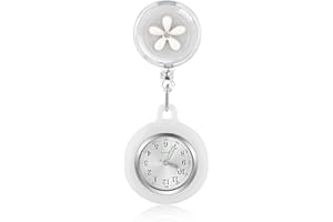 VOKMON Orologi da tasca da donna, personalizzati per infermiere, orologio da tasca con lancette luminose, custodia in silicone espandibile per infermieri cura e medici
