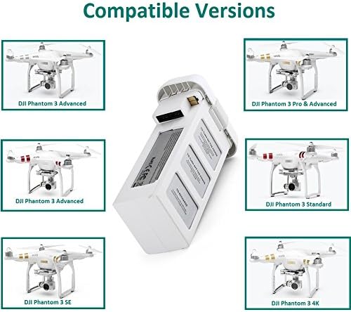 ANVOW Replacement Battery 15.2V 4480mAh for DJI Phantom 3 SE, DJI Phantom 3 Professional, DJI Phantom 3 Advanced, DJI Phantom 3 Standard, DJI Phantom 3 4K Drones