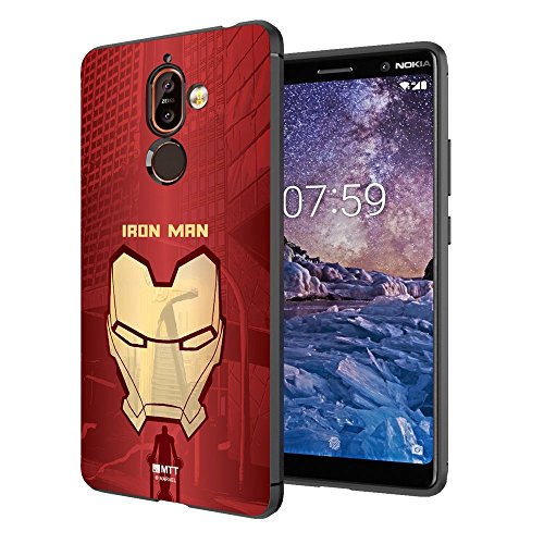 MTT Marvel Iron Man Officially Licensed Tough Armor Back Case Cover for Nokia 7 Plus (Design 64)