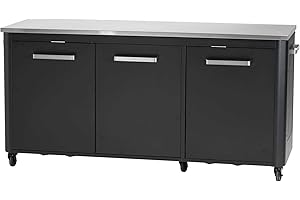 ‎COZZE cozze® 180 x 60 x 90cm Outdoor-Tisch - Edelstahl & Schwarz, Mobilität & Stil, Perfekt für Außenbereichs-Events