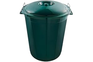 keeeper Pattumiera universale con coperchio chiudibile, Plastica resistente (PP), Pattumiera Mega, 70 L, Hugo, Verde scuro