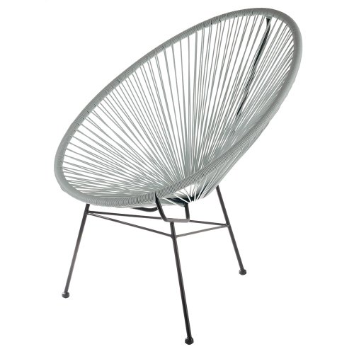 Retro Sessel Acapulco Bahia Grau Outdoorstuhl Originalform Massives Unverschraubtes Gestell