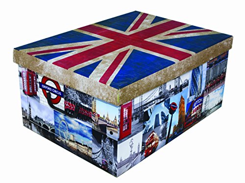 2 Stück XXL Dekokartons mit modernen Städtemotiven 1 x „ENGLAND“ und 1 x „AMERIKA“ – Mit vielen verschiedenen City Motiven aus London & New York, Tragegriffen und XXL Stauvolumen! Topp für jeden Haushalt oder als Geschenkbox. - 3
