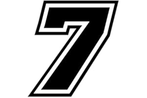 4R Quattroerre.it 13377 Racing Number 7 Moto GP, Black, 10 x 9,5 cm