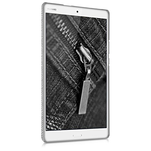 kwmobile Hardcase Stoff Hülle für Huawei MediaPad M3 8.4 – Cover Case in Canvas Design Hellgrau - 2
