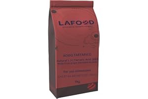 LAFOOD Acido tartarico, natural L (+) Tartaric Acido E334 - food grade da 1kg